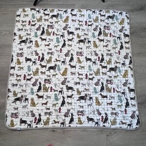 Little Unicorn Cotton Muslin Quilt Blanket Dog Print Best In Show 4 Layer 47x47
